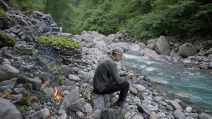 СТРОИТЕЛЬСТВО полноценного КАМЕННОГО УБЕЖИЩА для выживания! | Бушкрафт и РЫБАЛКА