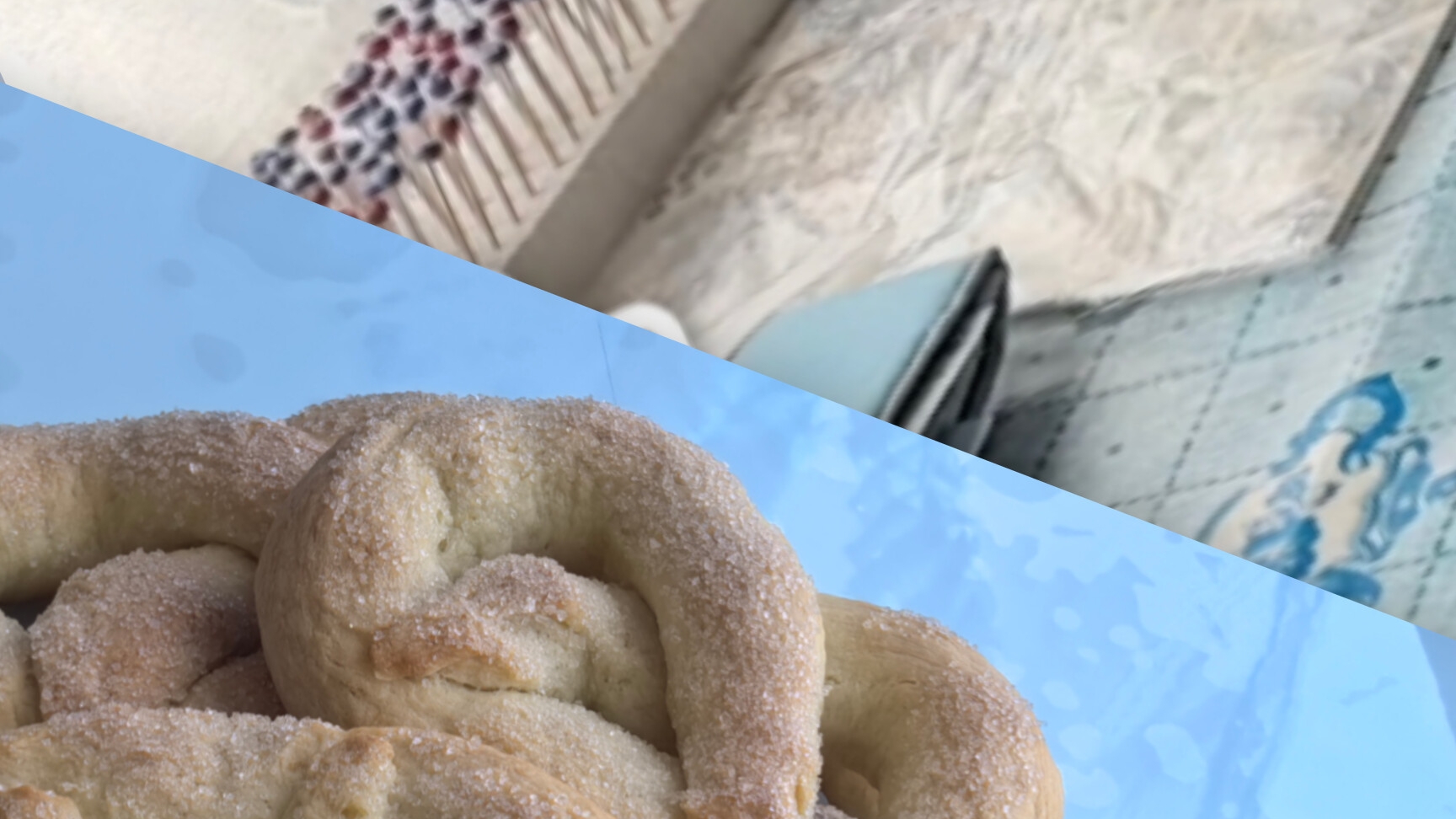 Перенесла рукаделие в другую комнату. Напекла крендельки.