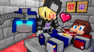 Джей Джей Оптимус Прайм без маски, девушка влюбилась в него с Майки. Майнкрафт Мультик