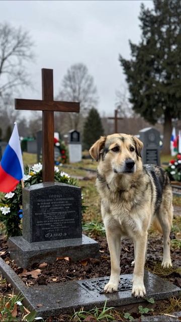 Одиночество на могиле: память и печаль #собака #грустно #потеря