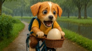 Щенок пробивается сквозь дождь, чтобы спасти котёнка, попавшего в беду 🐱🌧️