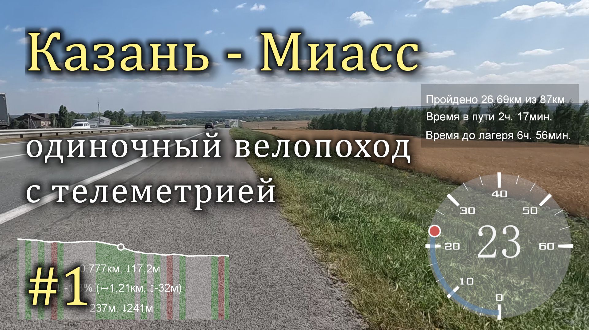 Одиночный велопоход Казань - Миасс 2023. День 1. Тягуны вы мои, тягуны