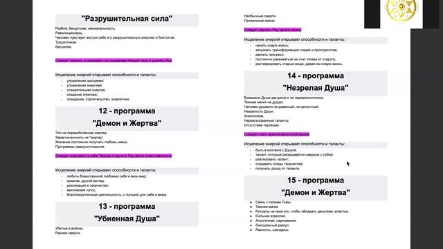 10 урок Родовой кармический долг ( 4 точка в квадрате) с 10-22 энергию