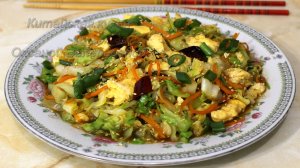 Соломка из капусты жареная с яйцом. Яичница с капустой. Китайская кухня с Оксаной Валерьевной.