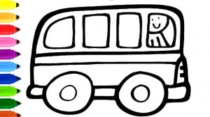 Мультик для детей-Рисунок автобуса для детей/Как нарисовать АВТОБУС для детей