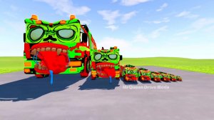 Пожарная машина-зомби против поезда | BeamNG.Drive