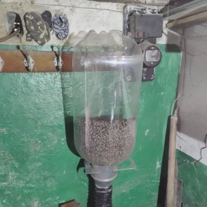 Бункер для пеллет из пивной кеги. Горелка Донбасс-1.