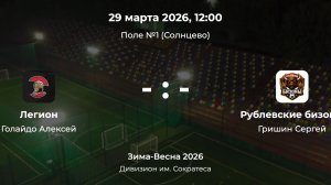 Дивизион им. Сократеса. Легион - Рублевские бизоны. Детская лига CityFootball