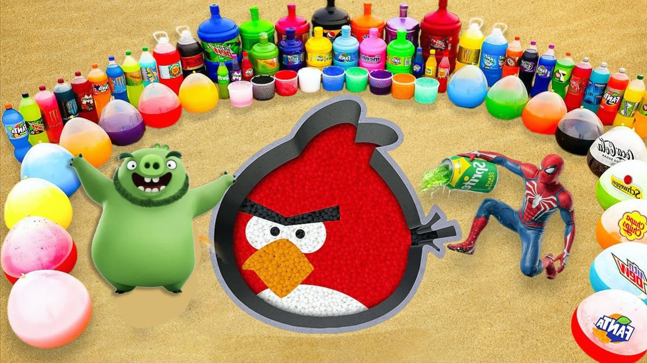 Мультики для детей. Копаем Реда на песке и заливаем газировками. Мультики залипалки