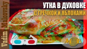 3D stereo red-cyan Утка с гречкой и яблоками в духовке. Мальковский Вадим