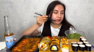 MUKBANG | РОЛЛЫ КРЕВЕТКИ ТОМ ЯМ |  НОВАЯ ЖИЗНЬ И НОВЫЙ СТАТУС | ROLLS TOM YAM SHRIMP