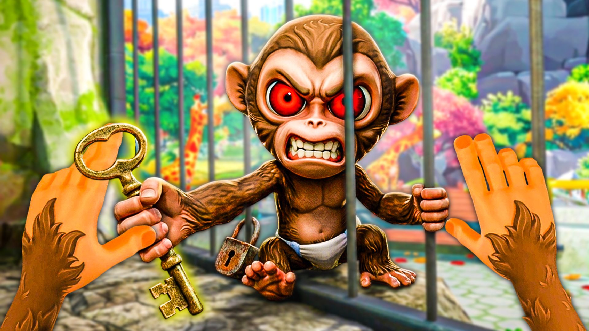 МАЛЕНЬКАЯ ОБЕЗЬЯНКА РАЗОЗЛИЛАСЬ И СДЕЛАЛА ЭТО С КЛИЕНТАМИ ЗООПАРКА.. 🐵 в I Am Monkey VR