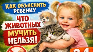 Дочь мучает кота. 2,4 Как ей объяснить, что так делать нельзя.