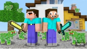 НУБ И ПРО ПРОТИВ КОТОВ ЗОМБИ В МАЙНКРАФТ ! НУБИК В ГОРОДЕ И ТРОЛЛИНГ ЛОВУШКА В MINECRAFT