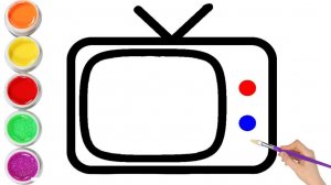 Мультик для детей-Рисование телевизор для детей/Как нарисовать ТЕЛЕВИЗОР для детей