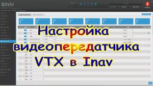 Настройка передатчика FPV в конфигураторе Inav