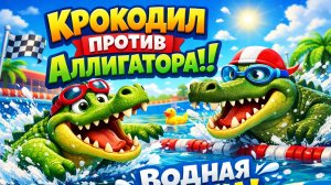 Зажигательная гонка крокодила и аллигатора по плаванию!