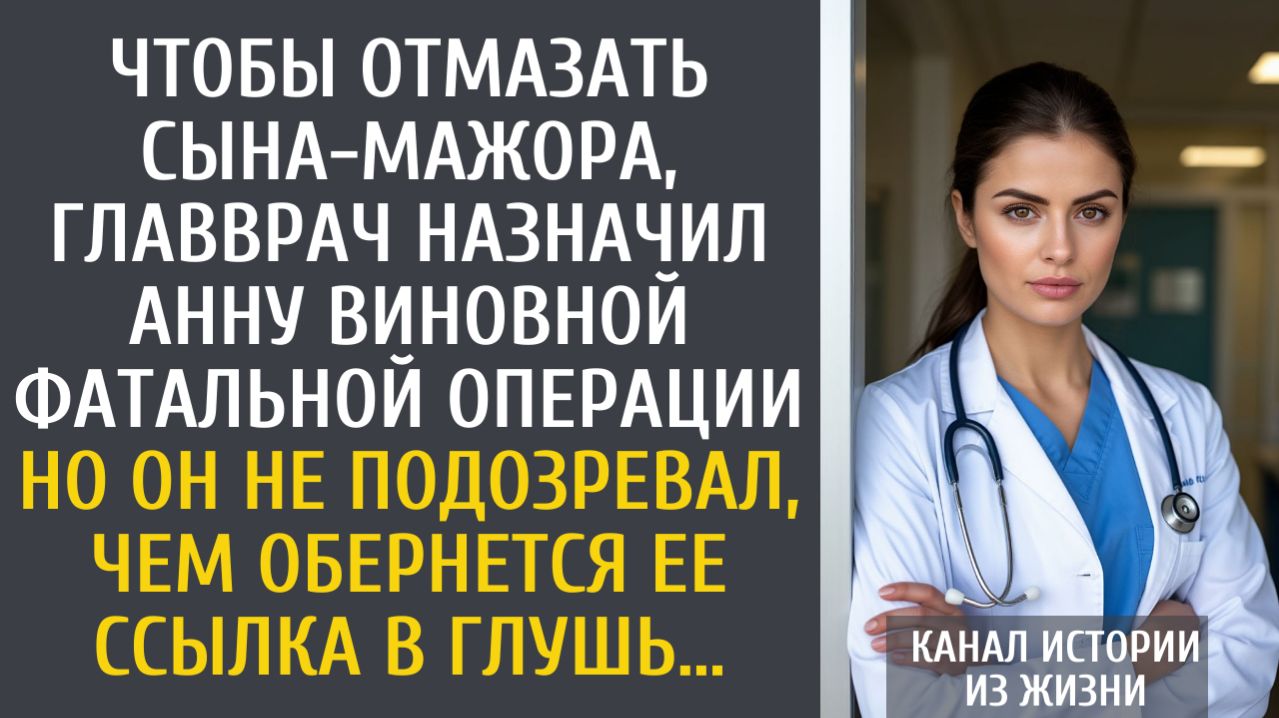 истории из жизни Чтобы отмазать сына-мажора, главврач назначил Анну виновной фатальной операции…