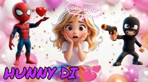 ✨Ограбление магазина 😳😳😳 Забавная история Диана и Человек-паук. Канал для детей. Hunny Di.
