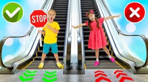 Дети изучают правила безопасности в торговом центре