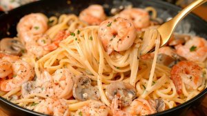 Как в ресторане! Вкусный ужин за 30 минут.Как приготовить сливочную пасту с креветками