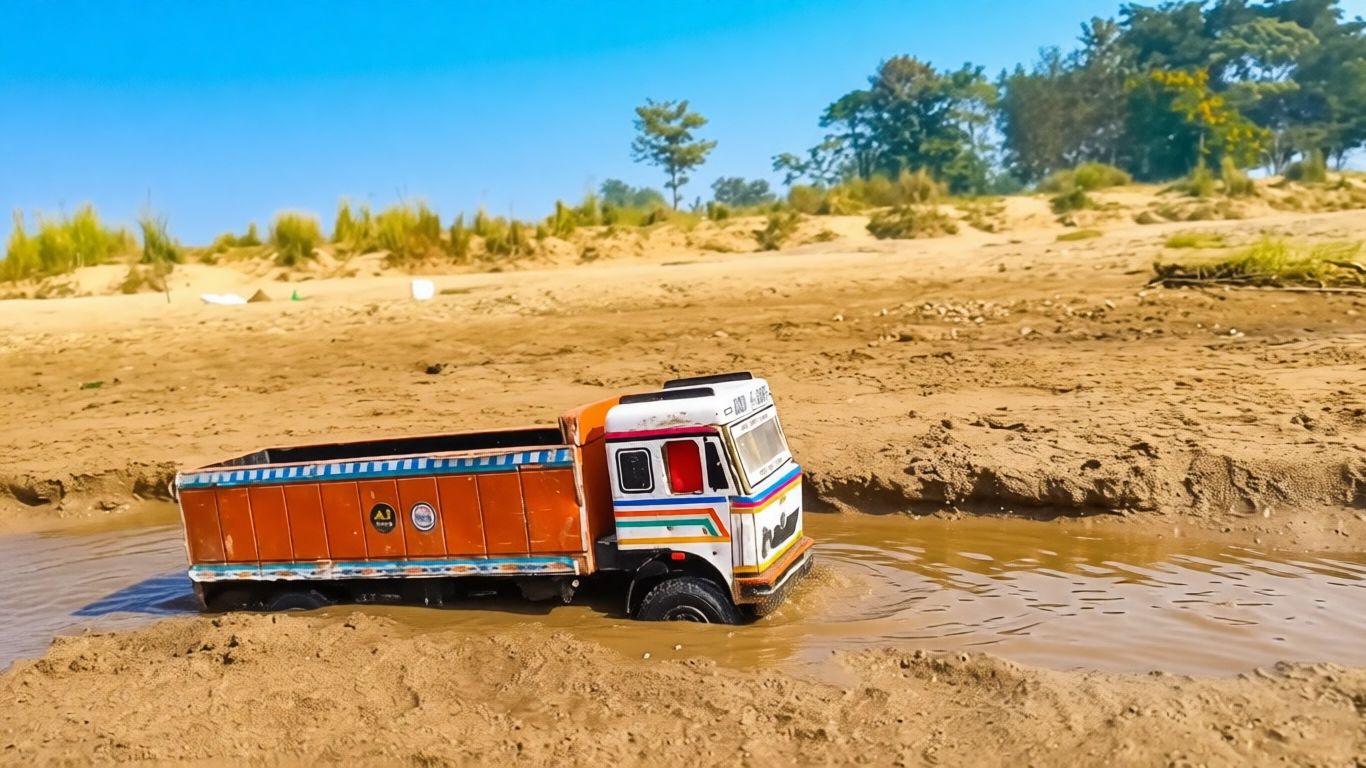 ГРУЗОВИК едет по ГЛУБОКОЙ ВОДЕ