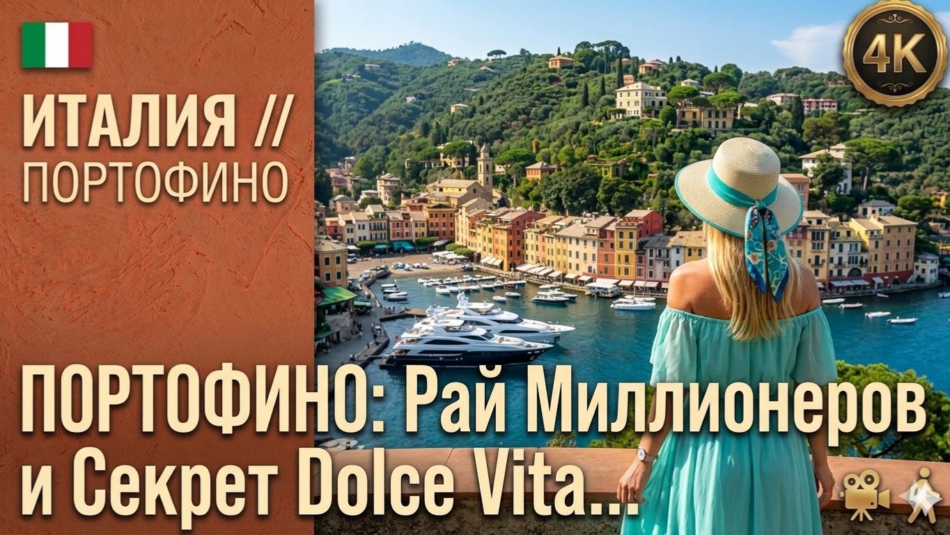 Италия // Портофино // Рай Миллионеров и Секрет Dolce Vita // Пешеходная Прогулка 4K