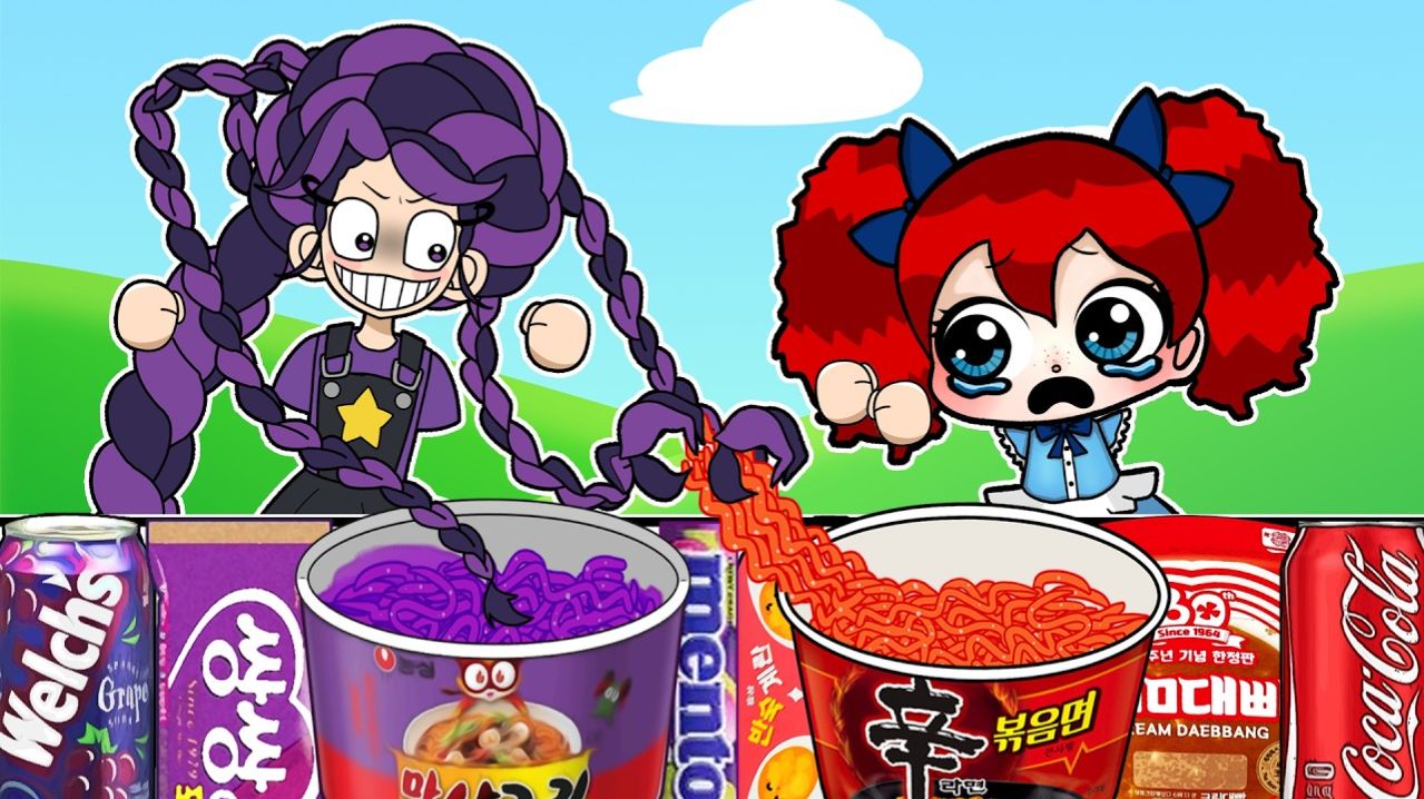 ЛИЛИ ЛАВБРЕЙДС ПРОТИВ ПОППИ + МАЛЫШ ГРЭЙ мукбанг в круглосуточном магазине