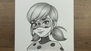 Урок рисования — Как шаг за шагом нарисовать Ледибаг из мультсериала «Чудесная божья коровка»