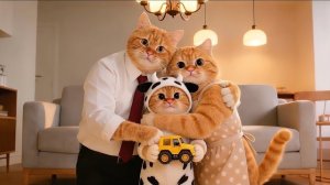 Когда Рыжий Котёнок вырос... Он приготовил ужин для папы-кота, который вернулся домой 🍝❤️