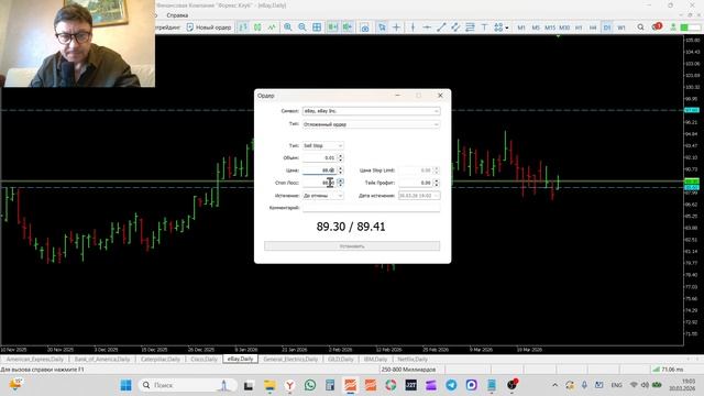 Трейдинг и инвестиции Обзор рынка акций 30-03-2026 AXP BAC CAT CSCO EBAY GE GILD IMB NFLX