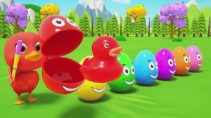 Десять в кровати - Пять маленьких утят - Угадай, кто внутри - Яйца-сюрпризы - Детские стишки и песен