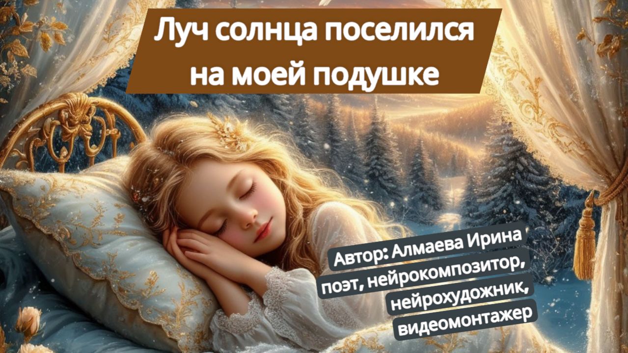 Луч солнца поселился на моей подушке. Алмаева Ирина (поэт, нейрокомпозитор, видеомонтажер)