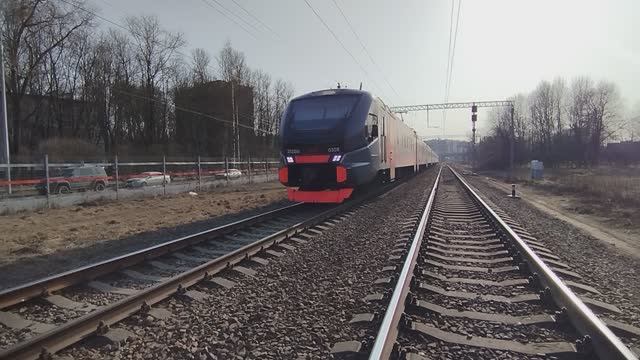 Электричка ЭП2ДМ-0309. Перегон Новая Деревня - Ланская.