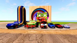 Пожарная машина-зомби против поезда | BeamNG.Drive