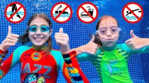 Дети изучают правила безопасности в бассейне