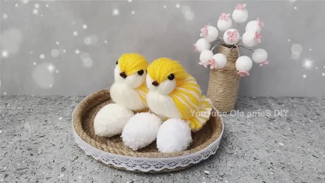 Птички из Пряжи! Пасхальные Поделки Своими Руками!