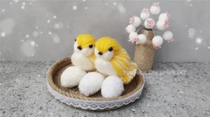 Птички из Пряжи! Пасхальные Поделки Своими Руками!