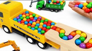 Мультики для детей и малышей про яркие машинки с прицепами и шариками. Мультики залипалки