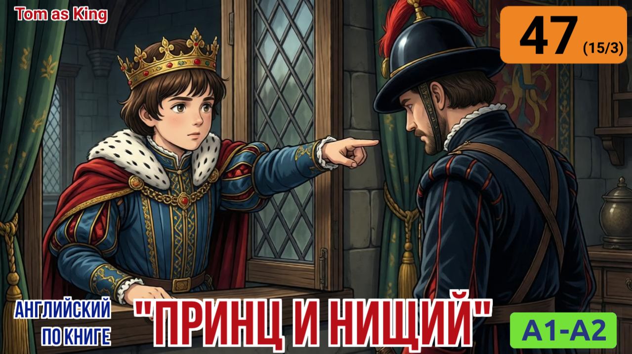 "Принц и нищий" на английском | Глава 15/3: Первое королевское решение Тома | A1-A2