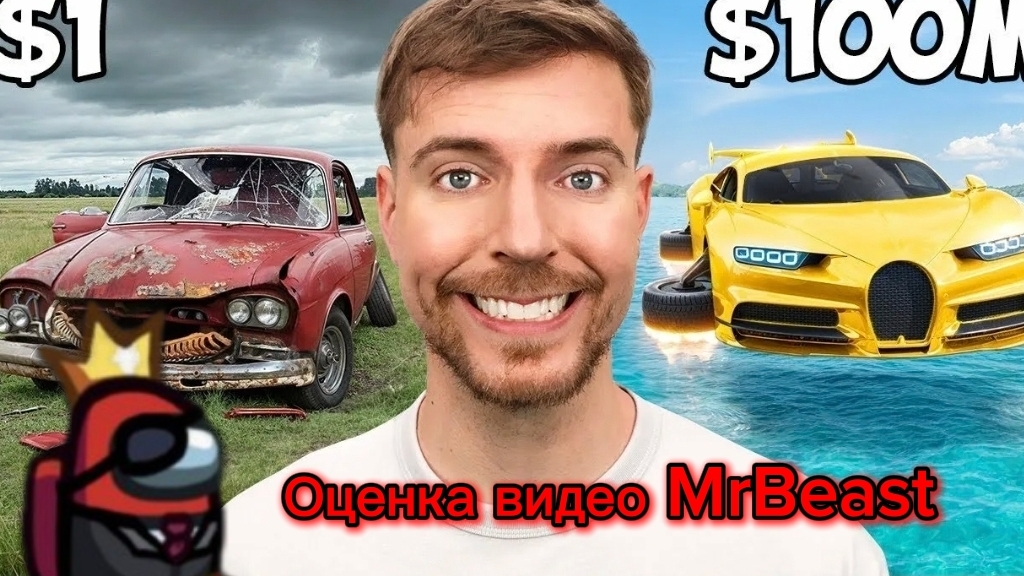 Моя Оценка видео MrBeast Машина за 1$ vs 100.000.000$