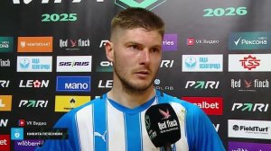 Флеш-интервью Никиты Печенкина по итогам матча #АрсеналСокол