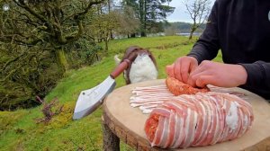 Giant Stuffed Meatloaf Wrapped in Dough  Bushcraft Cooking in the WILD