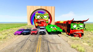 Пожарная машина-зомби против поезда | BeamNG.Drive