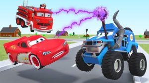 Молния Маккуин и Сумасшедший Монстр Скорость и блеск Мультик про машинки для детей Радужные машинки