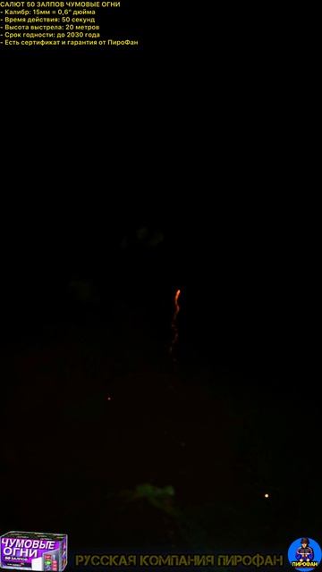 Салют 50 сочных залпов, фейерверк Чумовые Огни (Европа)