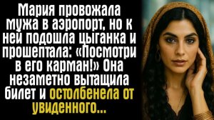 Мария провожала мужа в аэропорт, но к ней подошла цыганка и прошептала： «Посмотри в его карман!