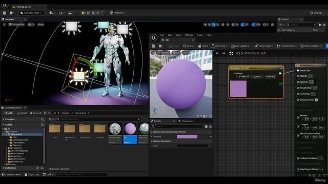 Cyborg Hard Surface Character Creation In Blender (9) 7 - Unreal Cameras