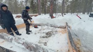 СТРОИТЕЛЬСТВО НОВОЙ ИЗБЫ/ ЗИМОВЬЕ ИЗ БРЕВЕН ПОЛОВИНОК/ ПОДГОТОВКА К НОВОМУ СЕЗОНУ ОХОТЫ/ ВЫПУСК 31/1