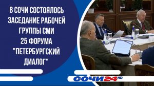 В Сочи состоялось заседание рабочей группы СМИ 25 форума "Петербургский диалог"